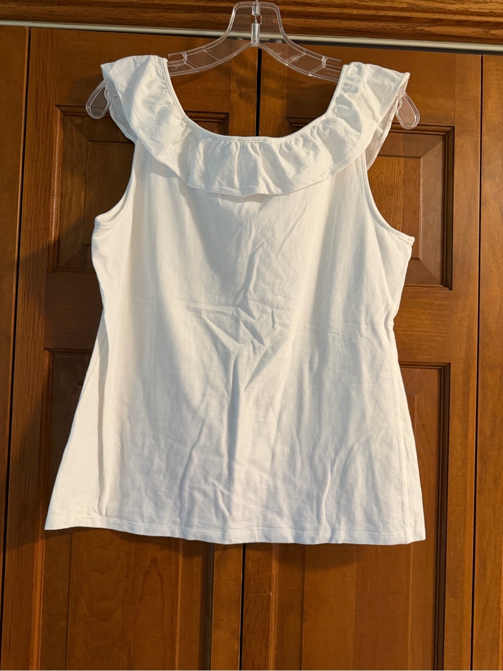 Talbots White Ruffle Scoop Neck Tank - Picture 3 of 3